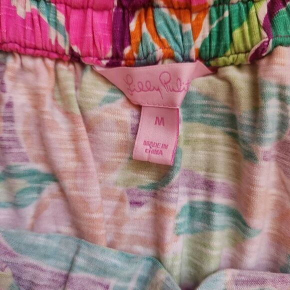 Lilly Pulitzer Maxi Dress Medium Lulu Flamingo Halter Off the Shoulder Resort We - Picture 4 of 4